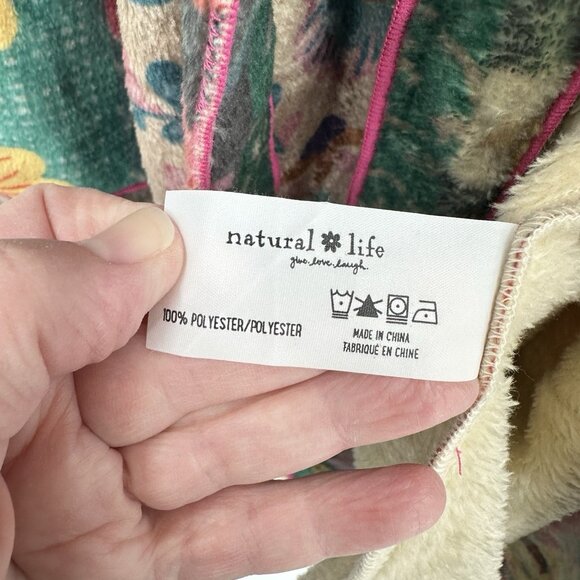 NATURAL LIFE robe knee length floral hippie boho bohemian feminine cozy lounge S - Picture 9 of 9
